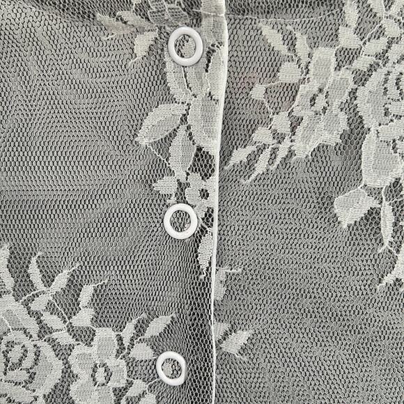 Nanette Baby Infant Girl's White with Gray Tulle Overlay Party Dress 12 Months - Picture 6 of 15